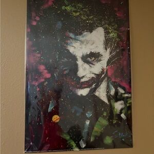 Joker Graffiti Portrait Wall Art - Multicolor